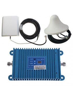 Intelligence Dual Band GSM/3G 900/2100MHz Mobile Phone Signal Booster Amplifier + Outdoor Panel Antenna Kit