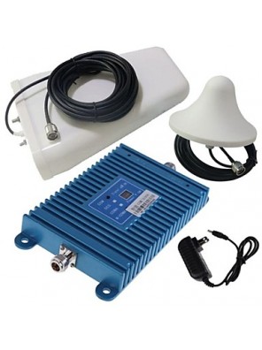 Intelligence LCD Display Dual Band GSM/3G 900/2100MHz Mobile Phone Signal Booster Amplifier + Antenna Kit