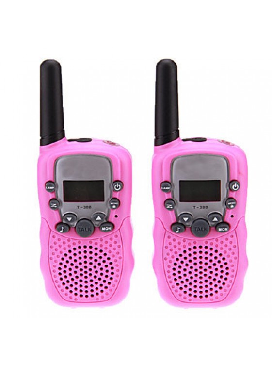 Pair of T-388 Lovers Talking Mini 8KM Handheld1" LCD Screen Walkie Talkie Two Way Radio with Flashlight