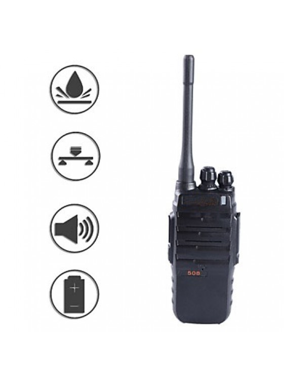 BST-508 Professional Super Power Waterproof Shockproof 6W Walkie Talkie - Black