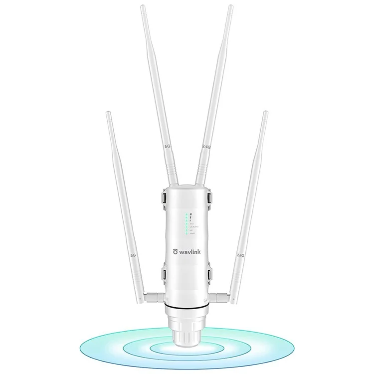 WS-WN572HG3-A AC1200 Outdoor WiFi Extender with POE Dual Band 2.4GHz / 5GHz Wireless Routers with 4x7dBi Antenna - US Plug