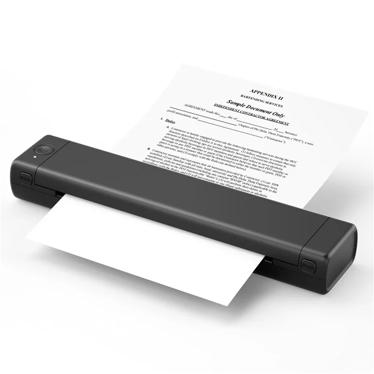 Bluetooth Inkless Thermal Printer Document Contract A4 Paper Printer, A4 Version / 210mm Print Width - Black 