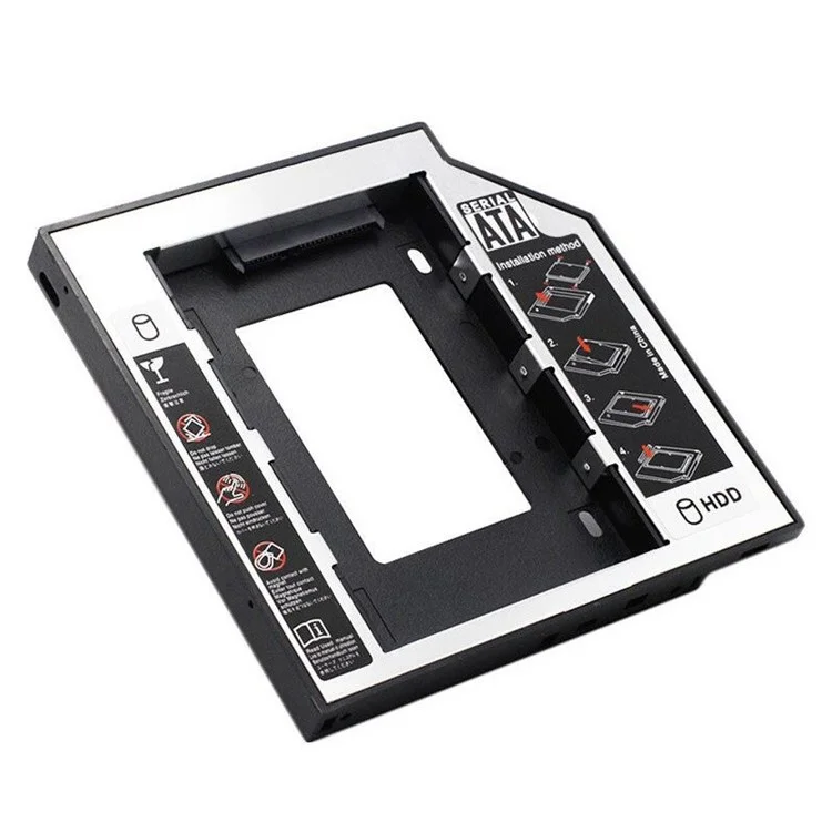 2.5" SSD Caddy Adapter SATA 3.0 Interface Hard Drive Holder Aluminum HDD Caddy 12.7mm / 9.5mm Hard Drive Mounting Bracket for Laptops, Computers - 9.5mm 