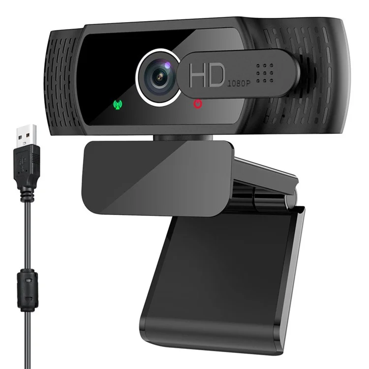 1080P Full HD USB Webcam Plug Play Monitor Camera with Microphone/Privacy Cover for Desktop Computers Laptops Video Work 