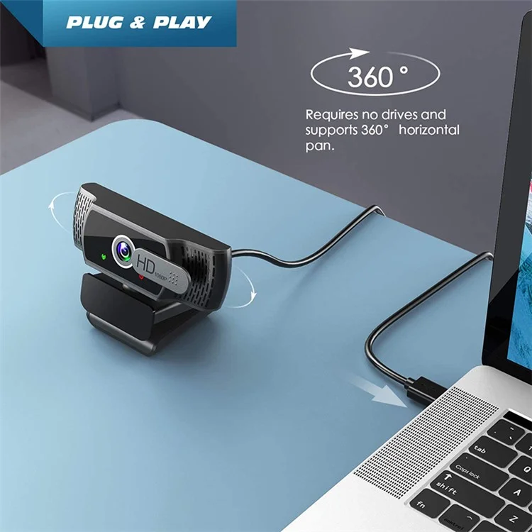 1080P Full HD USB Webcam Plug Play Monitor Camera with Microphone/Privacy Cover for Desktop Computers Laptops Video Work