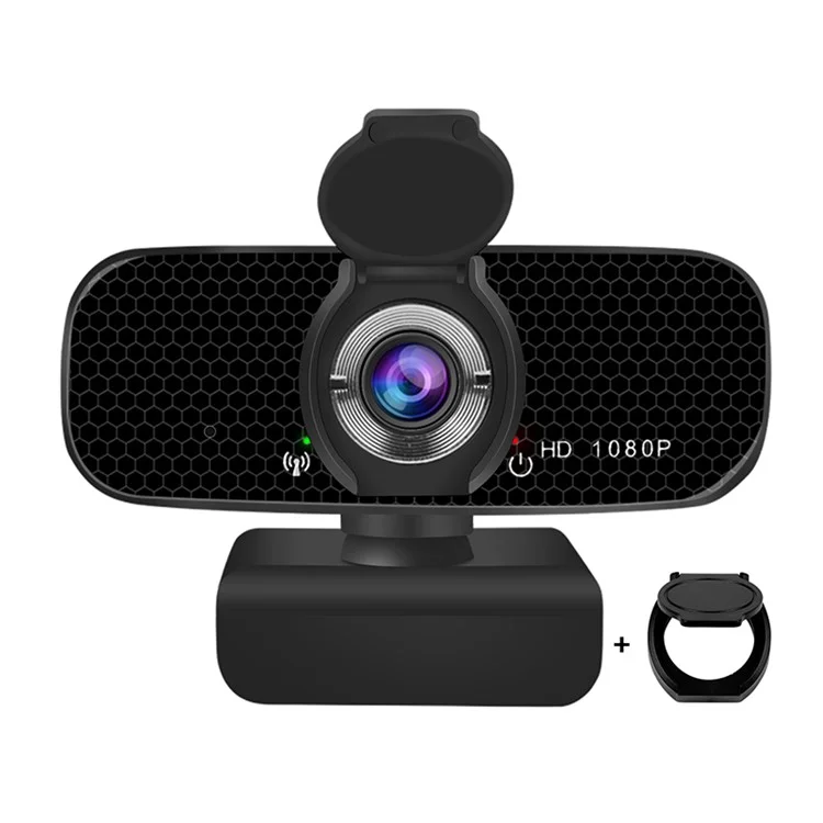 1080P USB Webcam 110 Degree Wide Angle with Microphone for Live Streaming Video Call Conference 