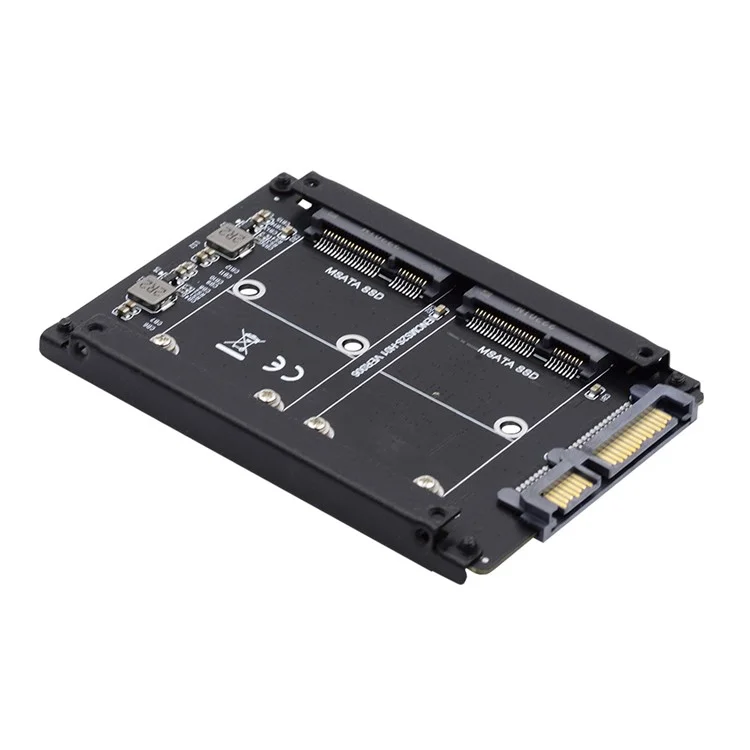 SA-049 Dual MSATA Mini-SATA SSD Card JOBD Raid0 Span Bridge to 2.5inch SATA Combo HDD Disk Drive Enclosure 