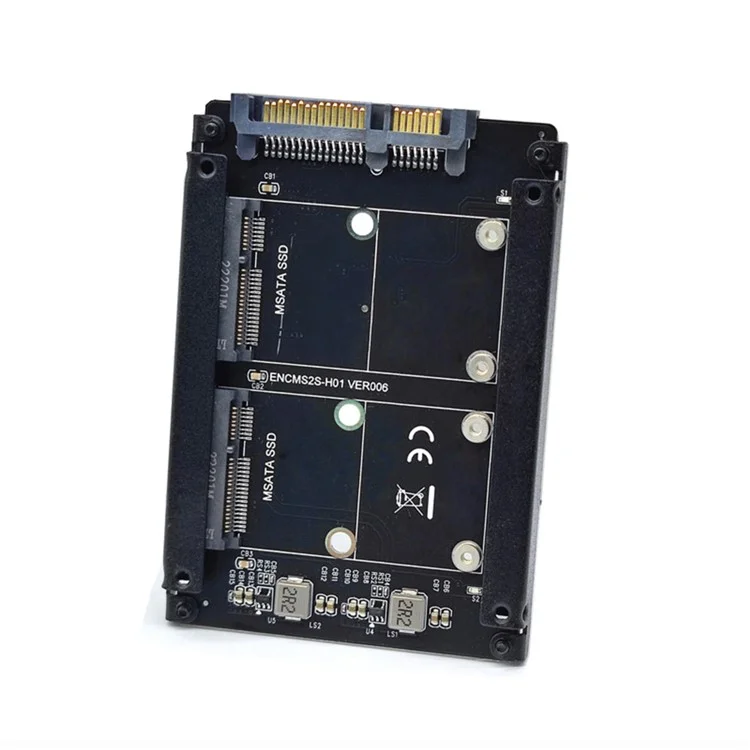 SA-049 Dual MSATA Mini-SATA SSD Card JOBD Raid0 Span Bridge to 2.5inch SATA Combo HDD Disk Drive Enclosure